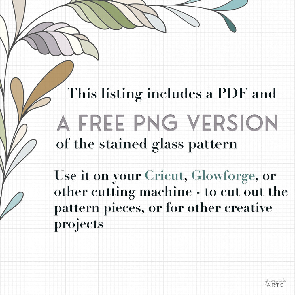 Art Nouveau Sunset Stained Glass Pattern PDF & PNG