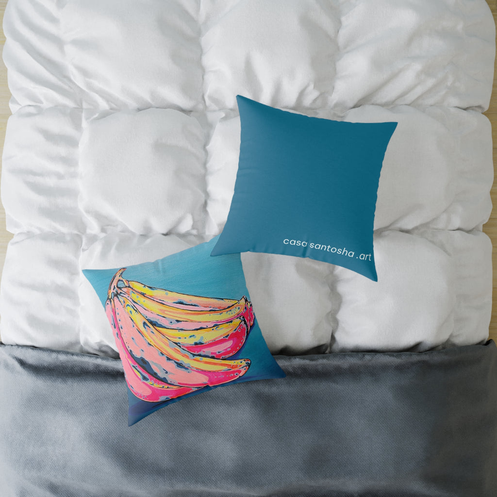 Neon Bananas Art Canvas Decorative Pillow