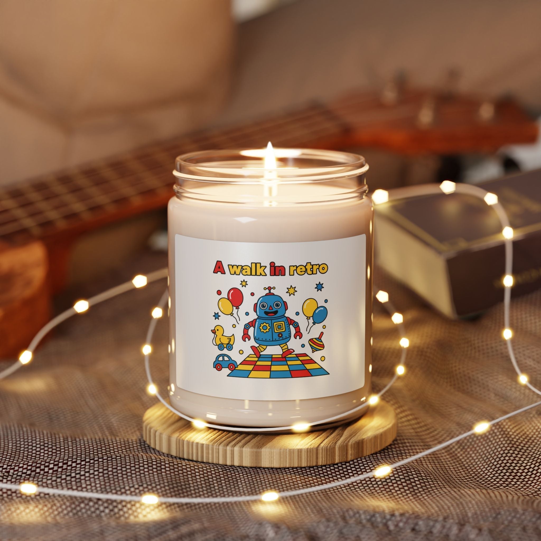 Retro Toy Robot Candle | Throwback Kid, Primary Color Nostalgia