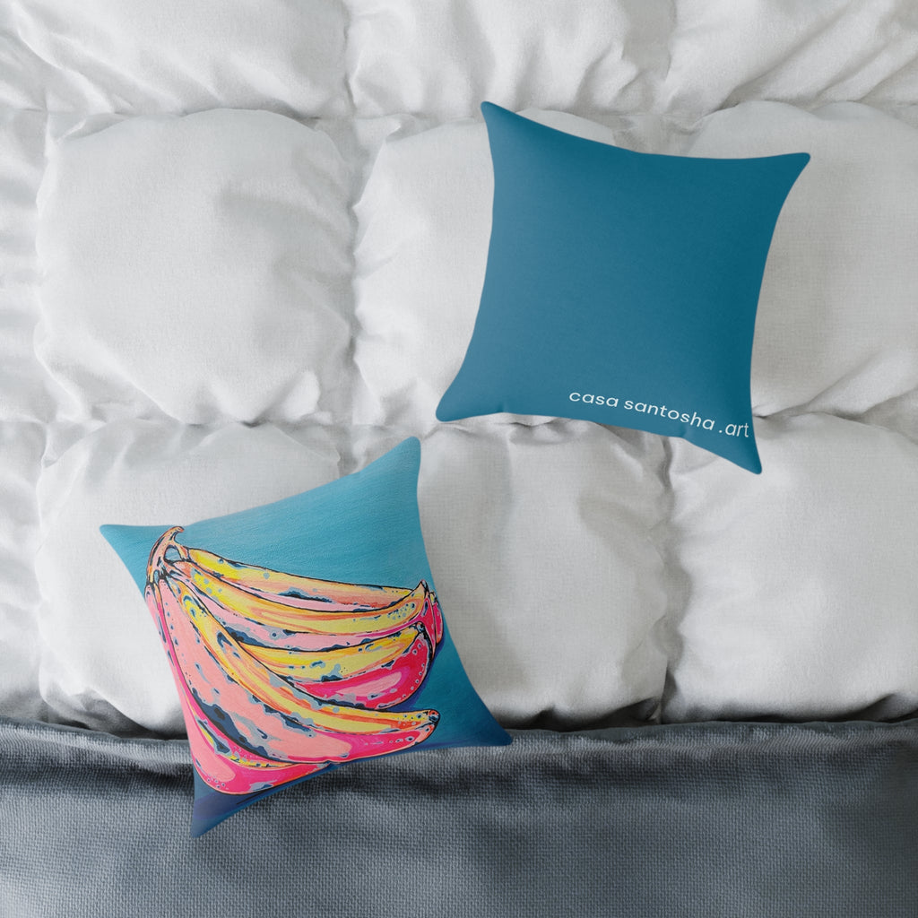 Neon Bananas Art Canvas Decorative Pillow