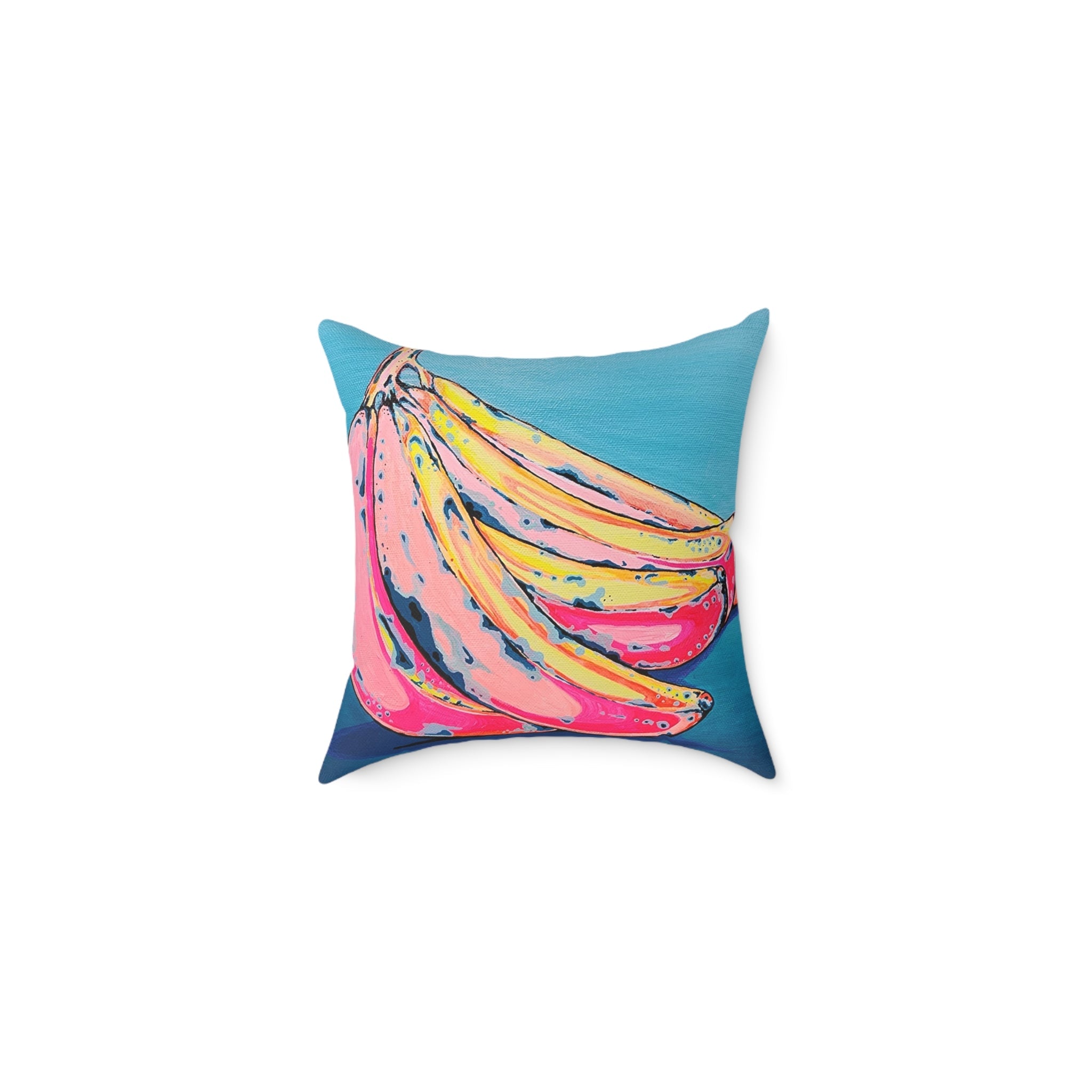 Neon Bananas Art Canvas Decorative Pillow