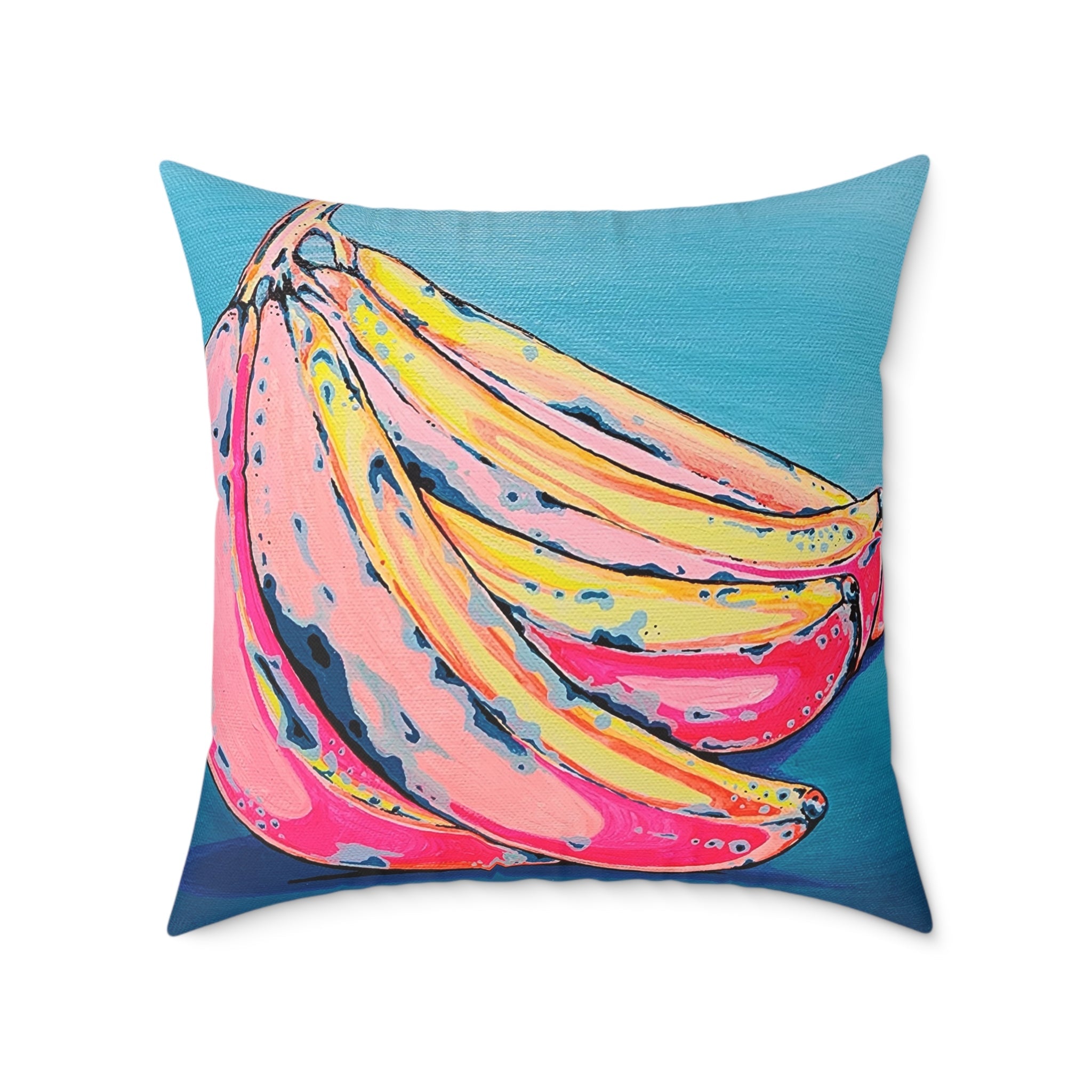 Neon Bananas Art Canvas Decorative Pillow