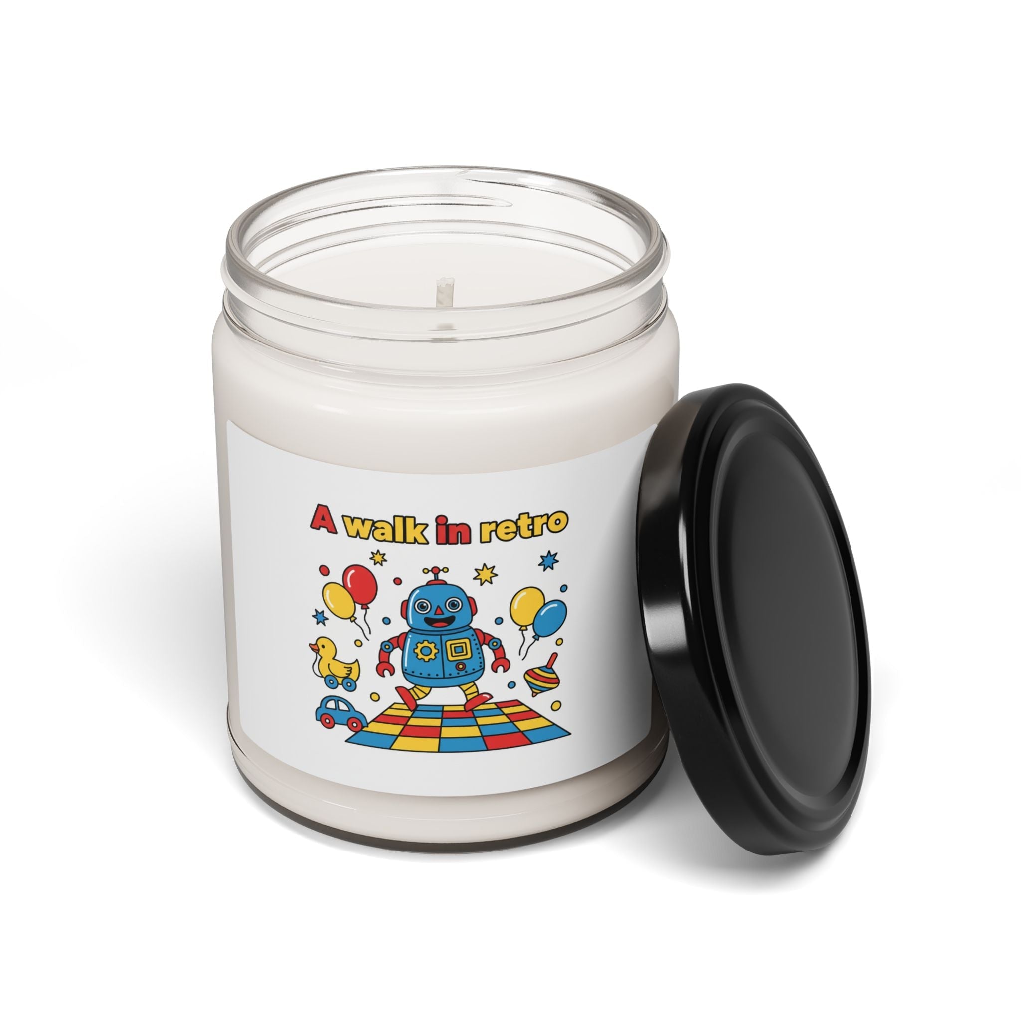 Retro Toy Robot Candle | Throwback Kid, Primary Color Nostalgia
