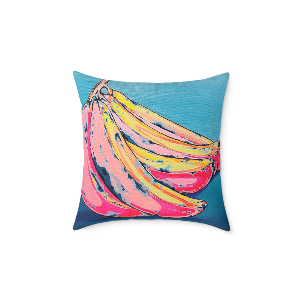 Neon Bananas Art Canvas Decorative Pillow