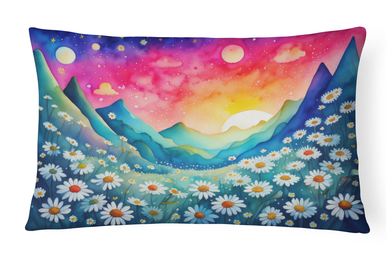 Daisies in Color Fabric Decorative Pillow