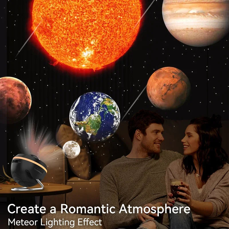 Galaxy Star Projector Night Light 12-in-1 Planetarium & Meteor Projector Rotary Space Ball USB Powered for Kids