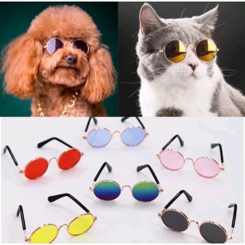 Non-Slip Pet Sunglasses for Cats and Small Dogs, Cute Cat Glasses Cosplay Photo Props