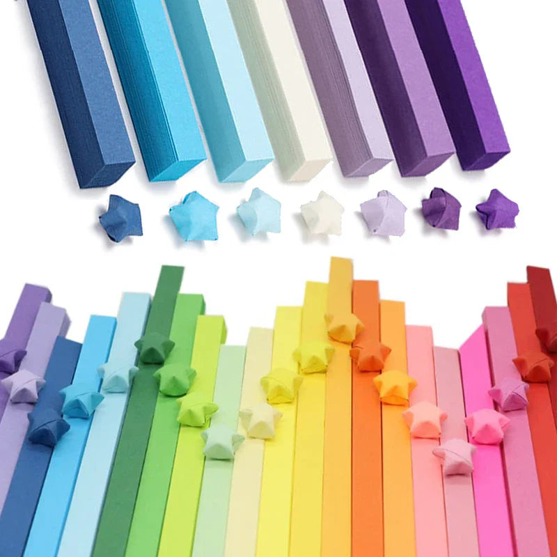 Lucky Star Origami Paper Strips Set – 540 Sheets, 27 Colors