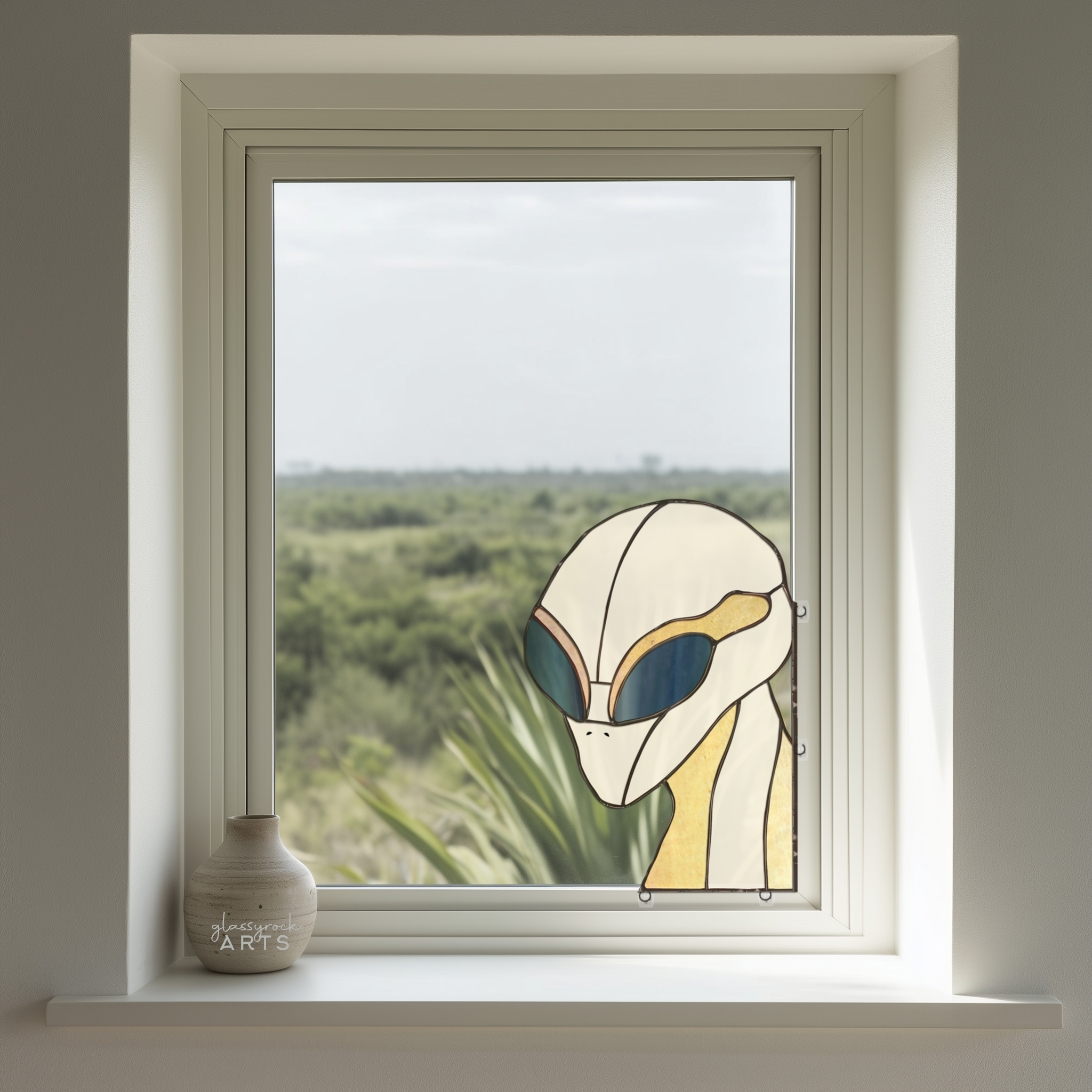 Stained Glass Alien Pattern