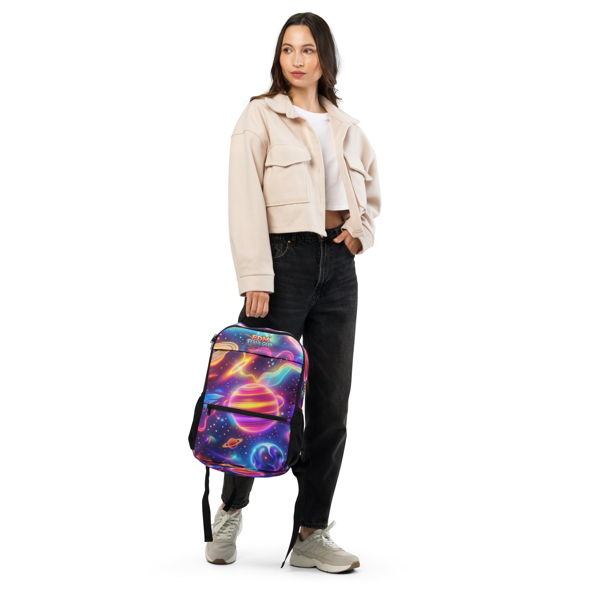 Neon Space Rave Festival Utility backpack
