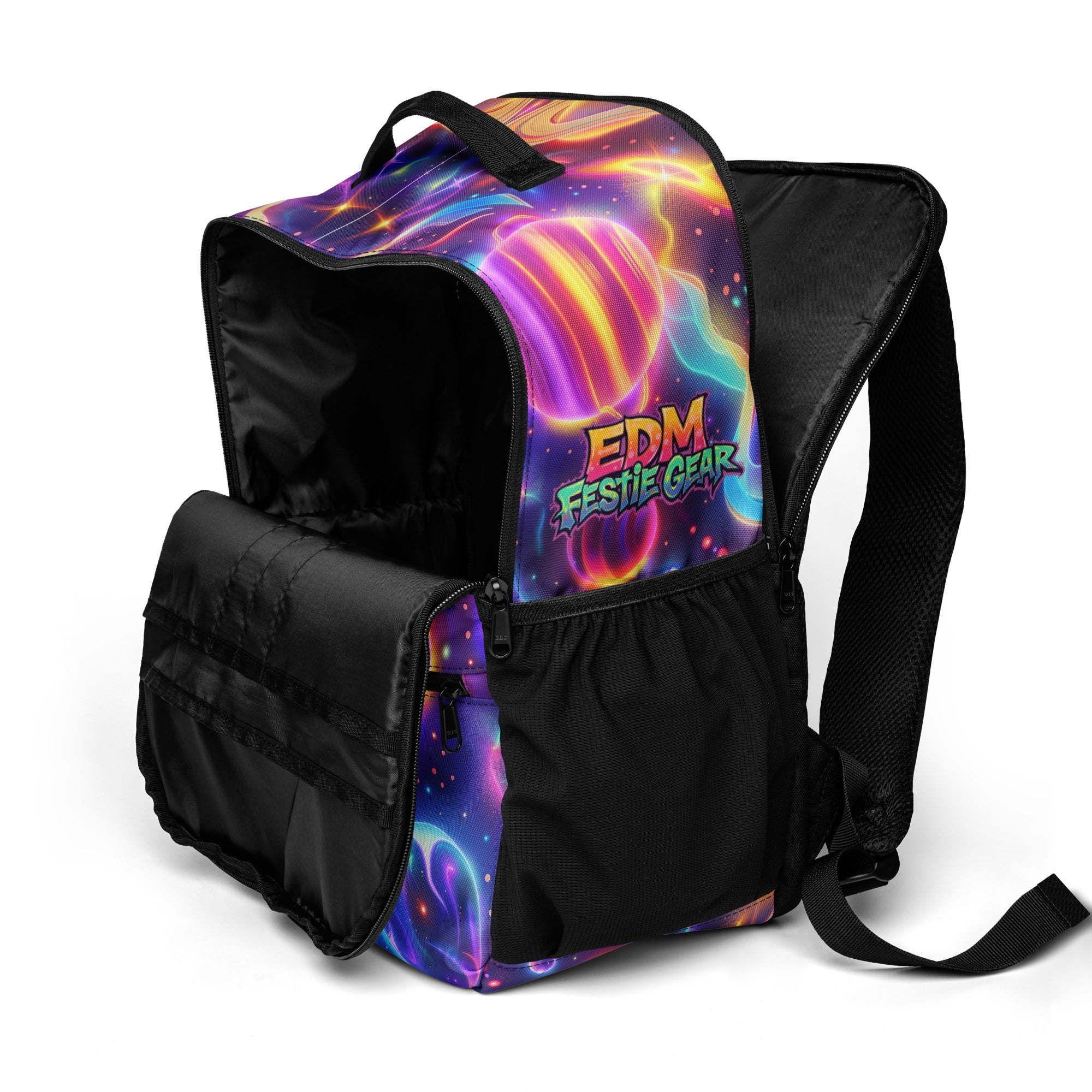 Neon Space Rave Festival Utility backpack