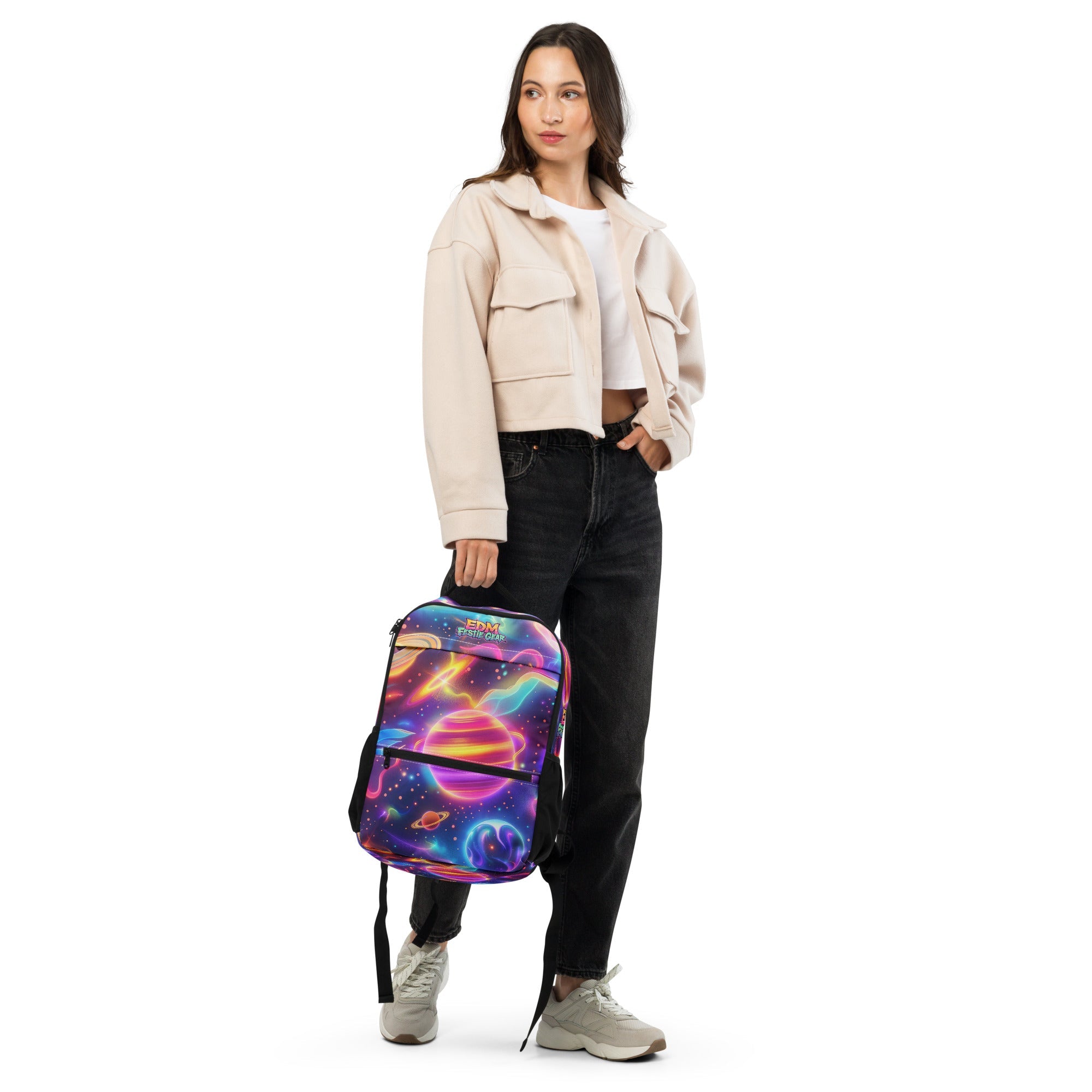 Neon Space Rave Festival Utility backpack