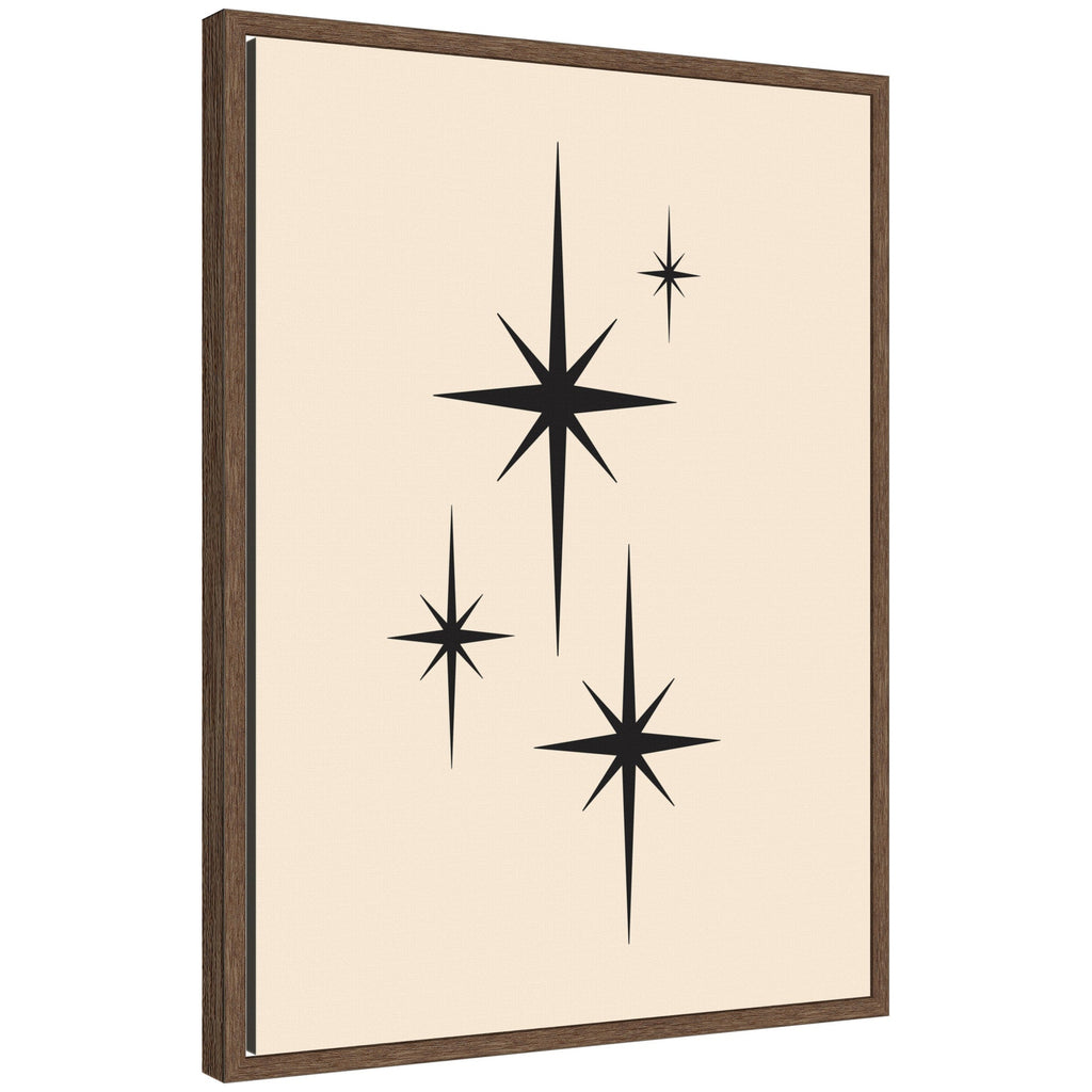 Starburst Retro Set Print 1 of 2 Atomic 70s Style MCM Minimalist by Lucky Guava Framed Canvas Wall Art Print