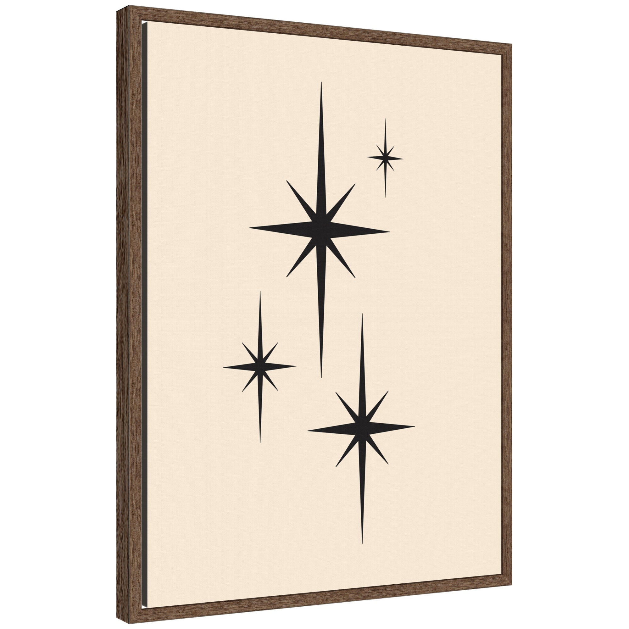 Starburst Retro Set Print 1 of 2 Atomic 70s Style MCM Minimalist by Lucky Guava Framed Canvas Wall Art Print