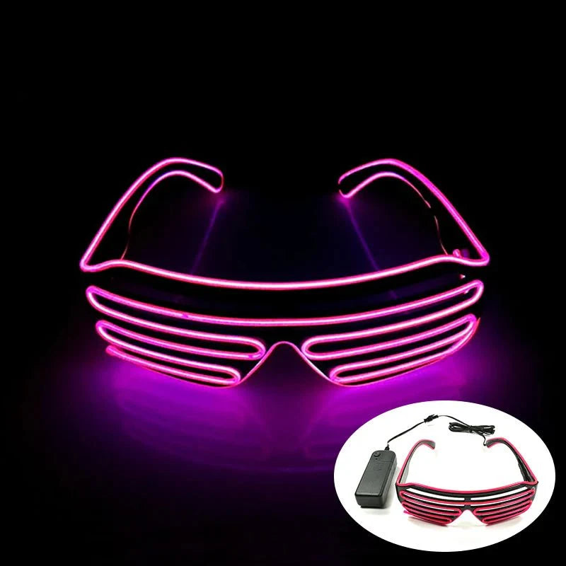 LED Light Up Party Glasses | Fluorescent Colorful Glowing Eyewear
