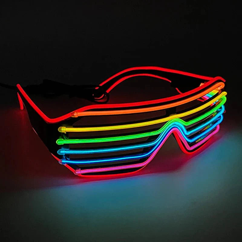 LED Light Up Party Glasses | Fluorescent Colorful Glowing Eyewear