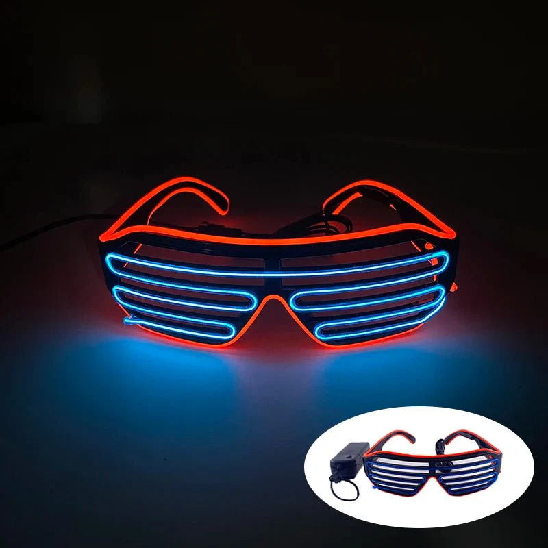 LED Light Up Party Glasses | Fluorescent Colorful Glowing Eyewear