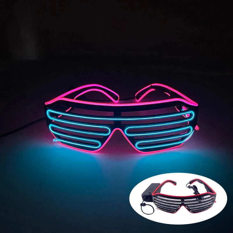 LED Light Up Party Glasses | Fluorescent Colorful Glowing Eyewear