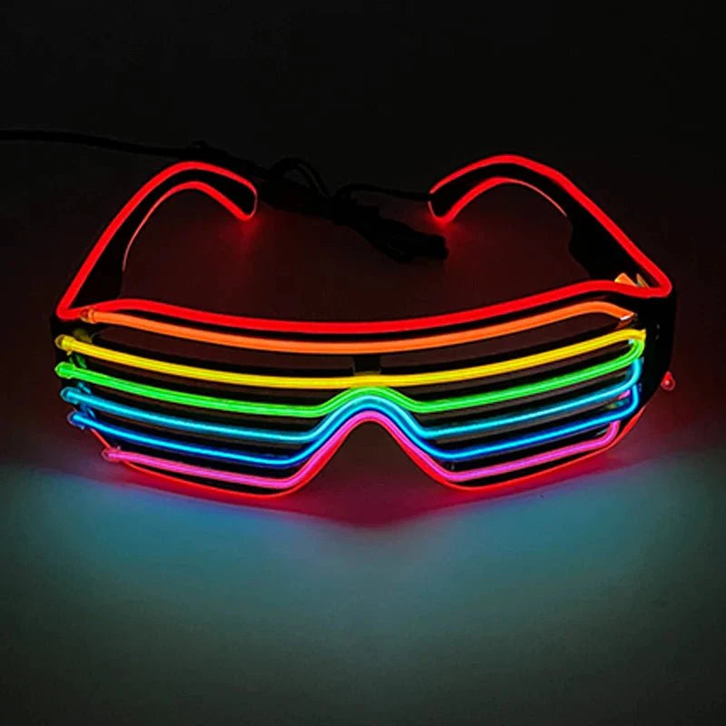 LED Light Up Party Glasses | Fluorescent Colorful Glowing Eyewear