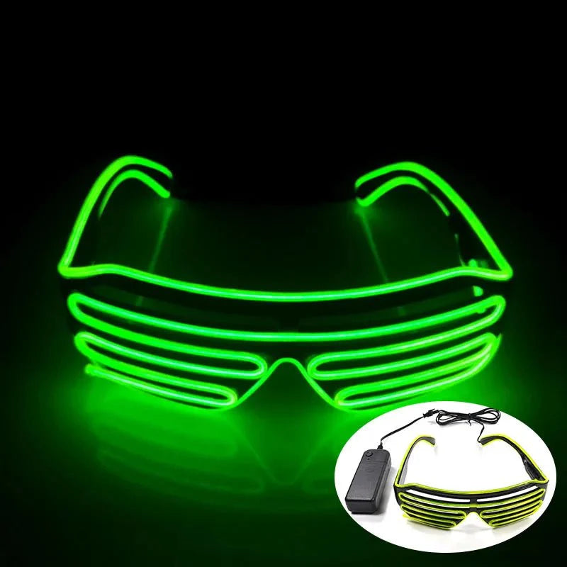 LED Light Up Party Glasses | Fluorescent Colorful Glowing Eyewear