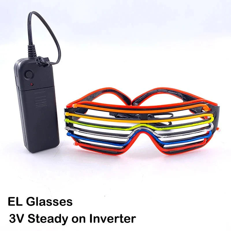 LED Light Up Party Glasses | Fluorescent Colorful Glowing Eyewear