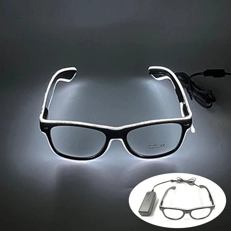 LED Light Up Party Glasses | Fluorescent Colorful Glowing Eyewear