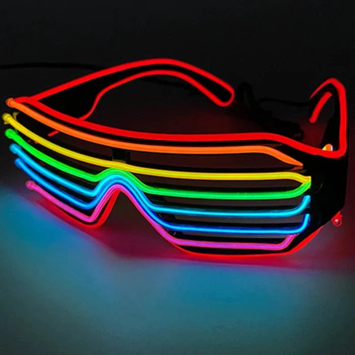LED Light Up Party Glasses | Fluorescent Colorful Glowing Eyewear