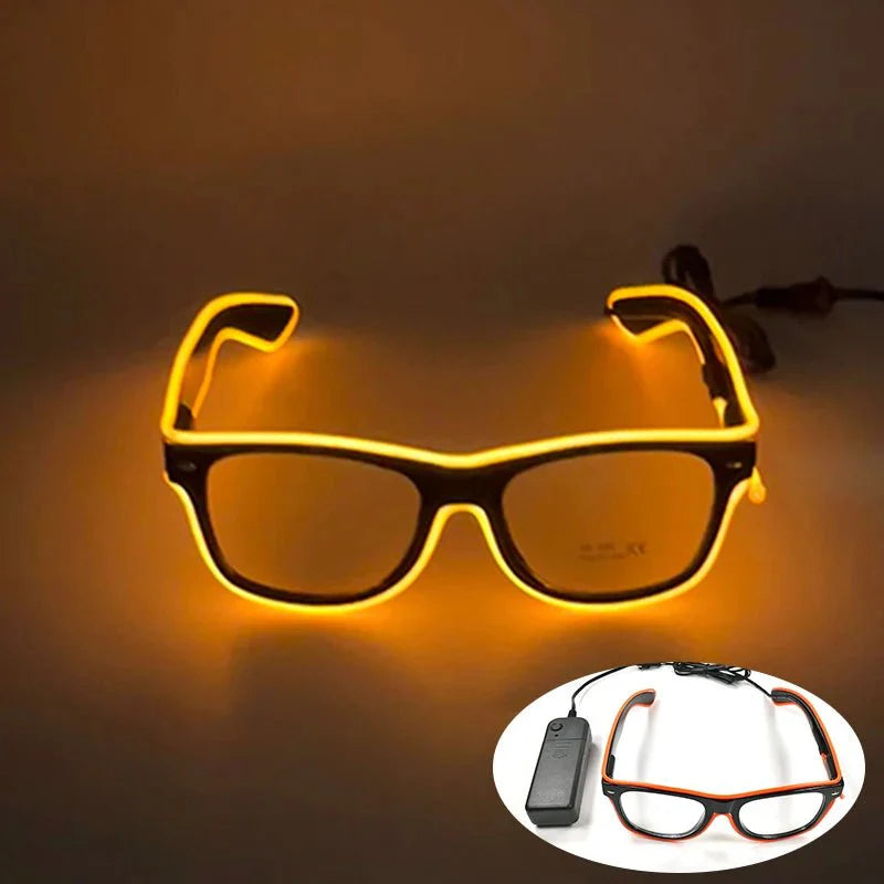 LED Light Up Party Glasses | Fluorescent Colorful Glowing Eyewear