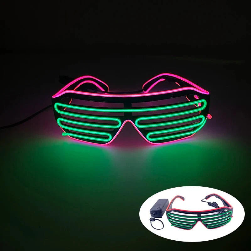 LED Light Up Party Glasses | Fluorescent Colorful Glowing Eyewear