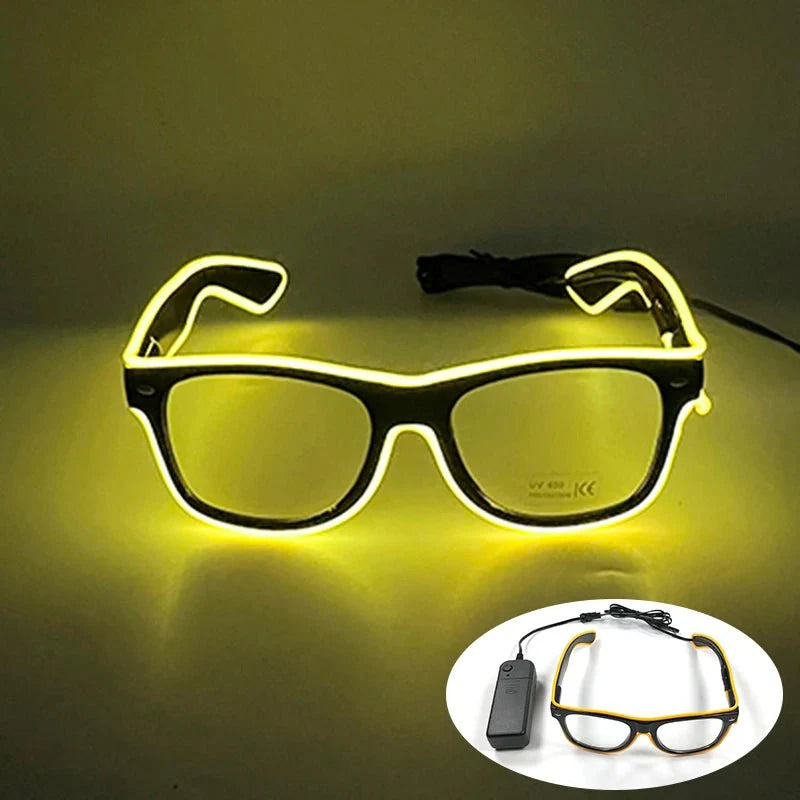 LED Light Up Party Glasses | Fluorescent Colorful Glowing Eyewear