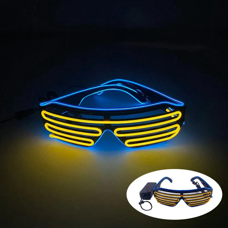 LED Light Up Party Glasses | Fluorescent Colorful Glowing Eyewear