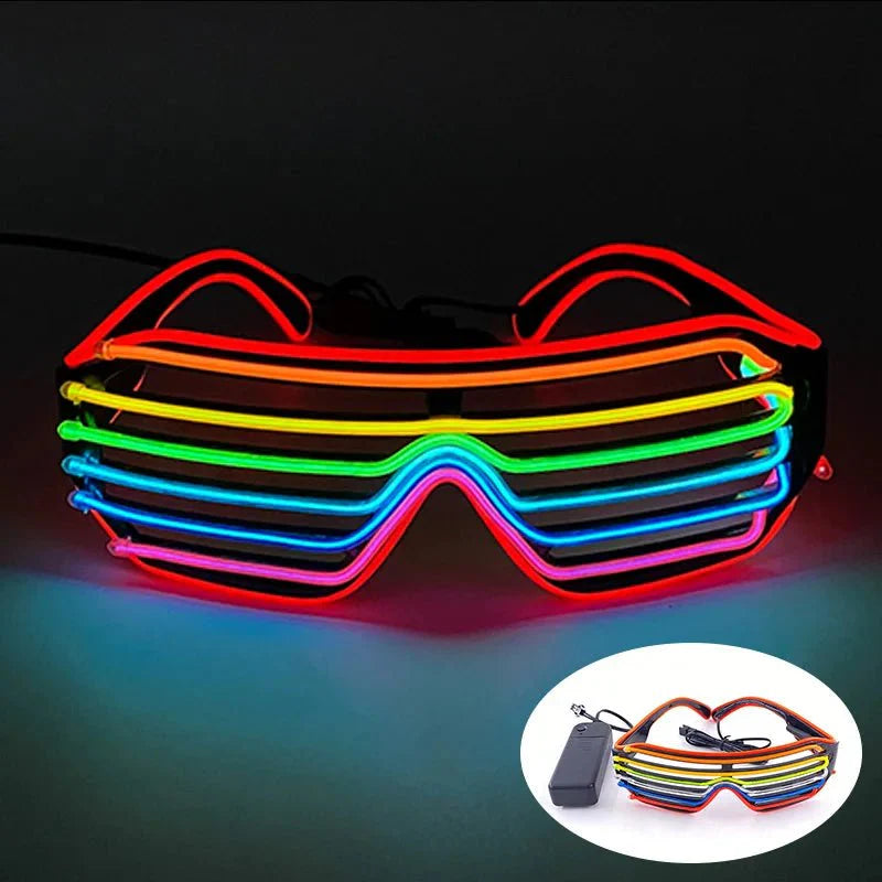 LED Light Up Party Glasses | Fluorescent Colorful Glowing Eyewear