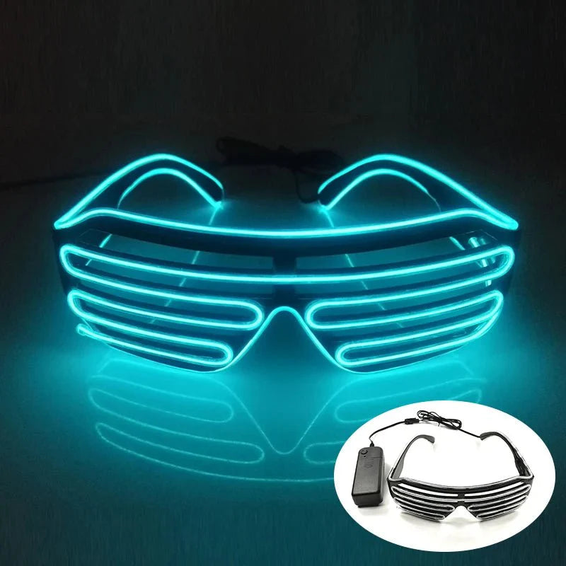 LED Light Up Party Glasses | Fluorescent Colorful Glowing Eyewear