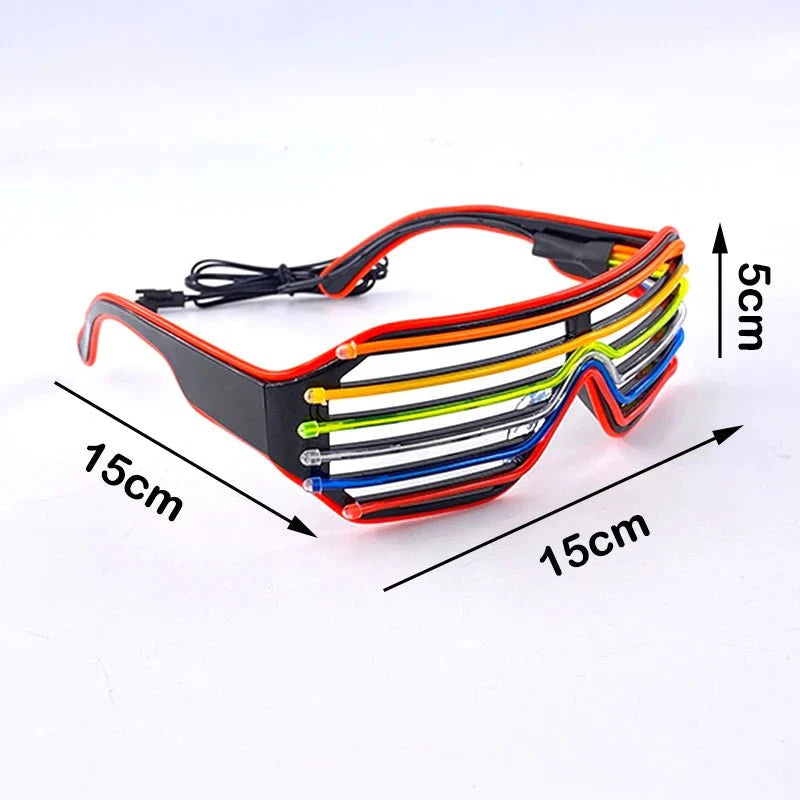 LED Light Up Party Glasses | Fluorescent Colorful Glowing Eyewear
