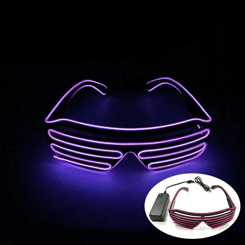 LED Light Up Party Glasses | Fluorescent Colorful Glowing Eyewear