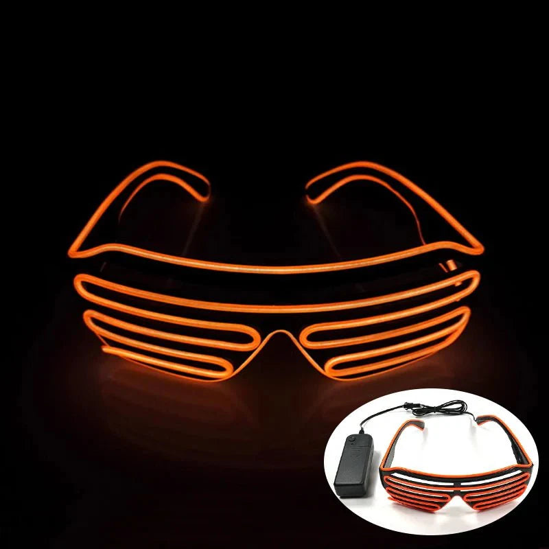 LED Light Up Party Glasses | Fluorescent Colorful Glowing Eyewear