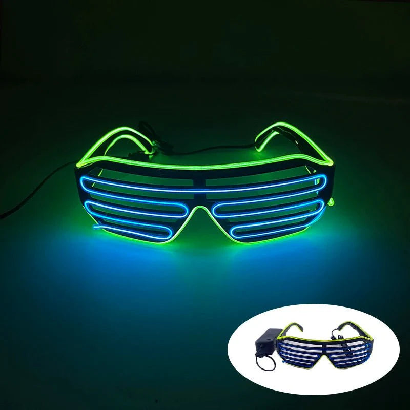 LED Light Up Party Glasses | Fluorescent Colorful Glowing Eyewear