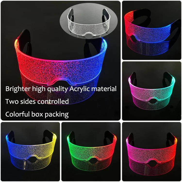 LED Light Up Party Glasses | Fluorescent Colorful Glowing Eyewear