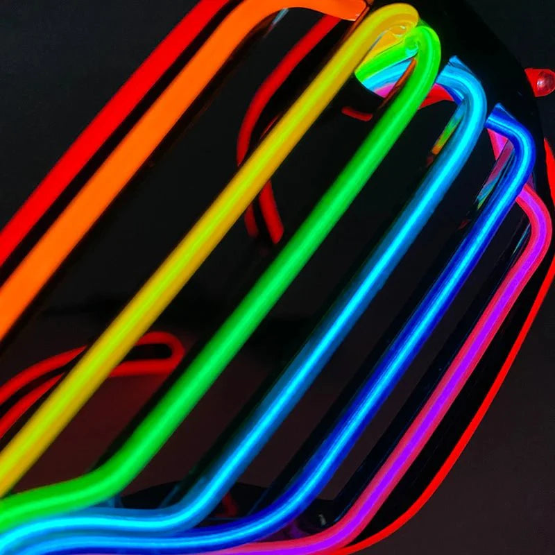 LED Light Up Party Glasses | Fluorescent Colorful Glowing Eyewear
