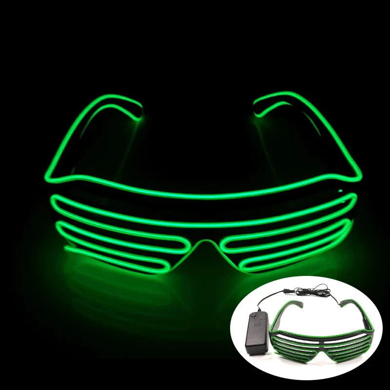 LED Light Up Party Glasses | Fluorescent Colorful Glowing Eyewear