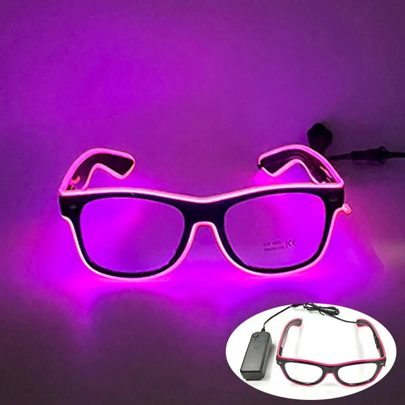 LED Light Up Party Glasses | Fluorescent Colorful Glowing Eyewear