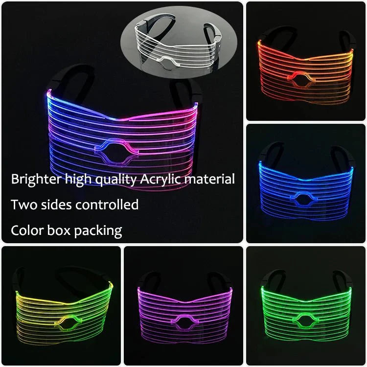 LED Light Up Party Glasses | Fluorescent Colorful Glowing Eyewear