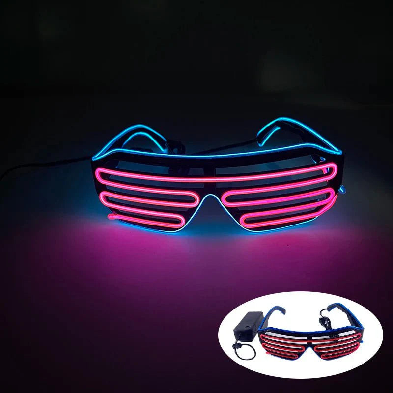 LED Light Up Party Glasses | Fluorescent Colorful Glowing Eyewear