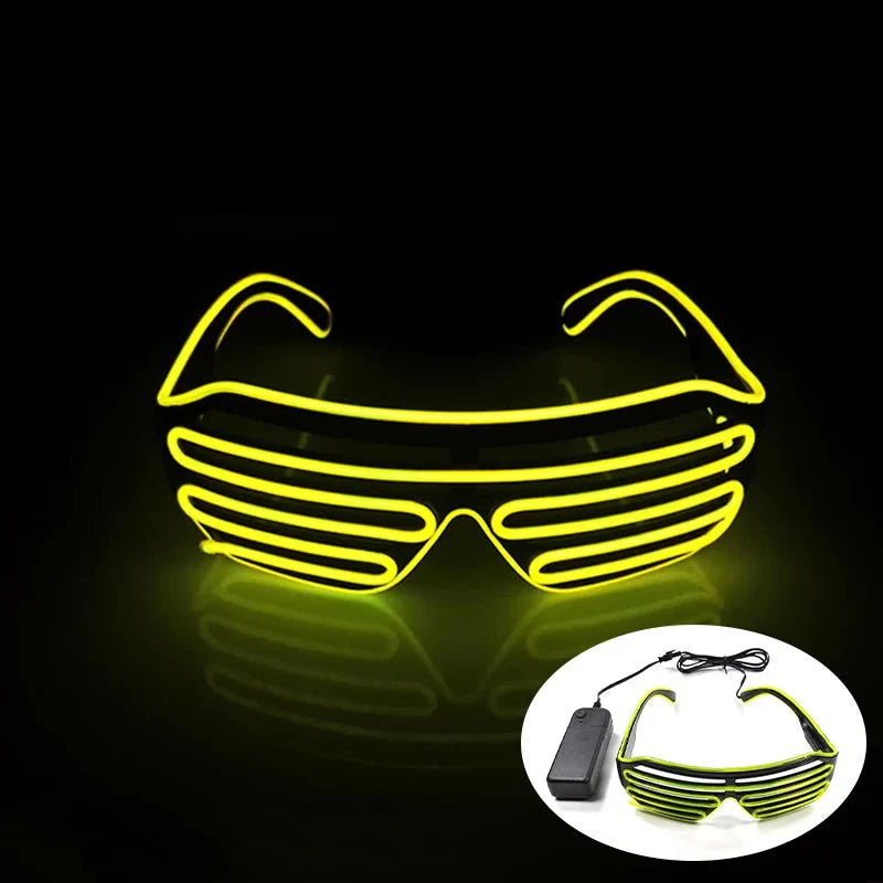 LED Light Up Party Glasses | Fluorescent Colorful Glowing Eyewear