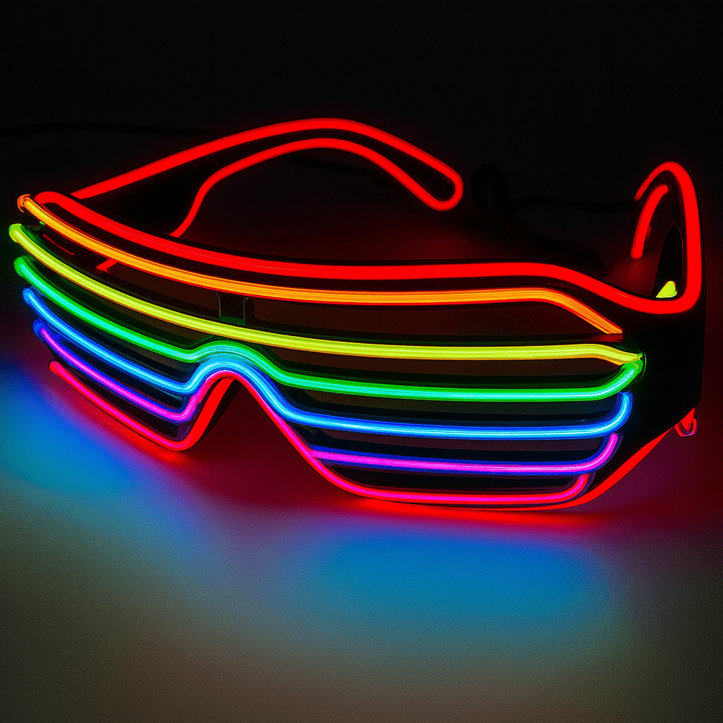 LED Light Up Party Glasses | Fluorescent Colorful Glowing Eyewear