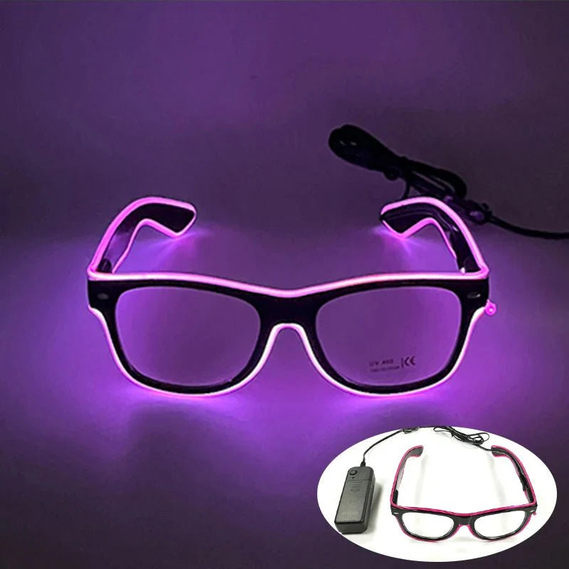 LED Light Up Party Glasses | Fluorescent Colorful Glowing Eyewear