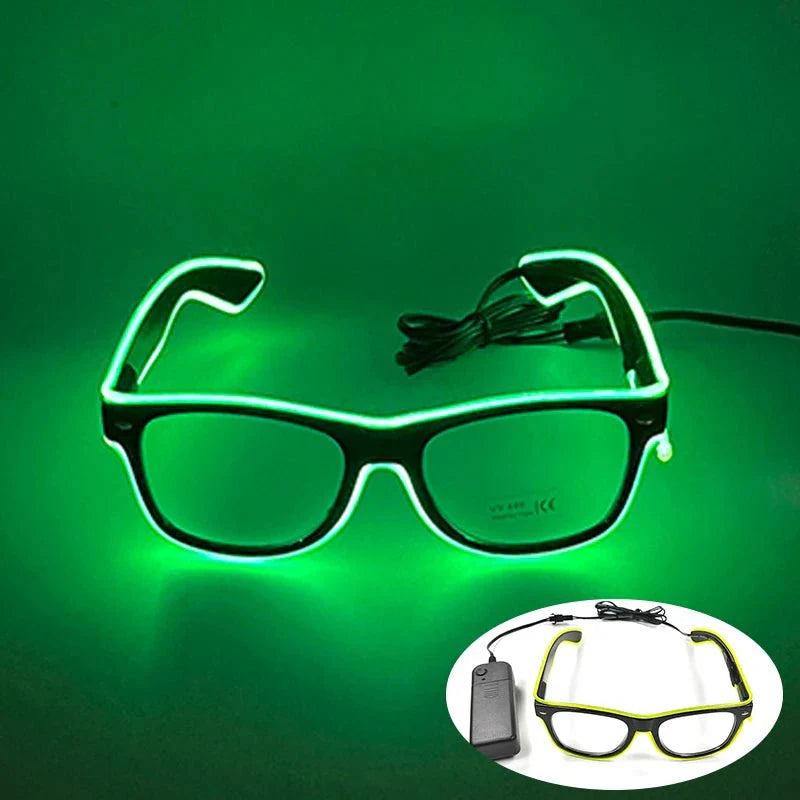 LED Light Up Party Glasses | Fluorescent Colorful Glowing Eyewear