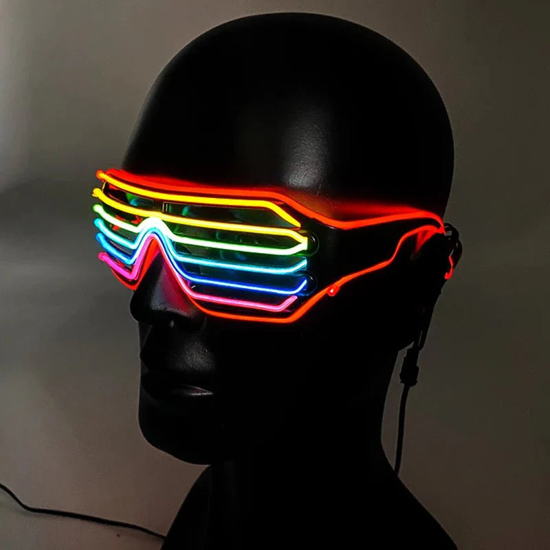 LED Light Up Party Glasses | Fluorescent Colorful Glowing Eyewear
